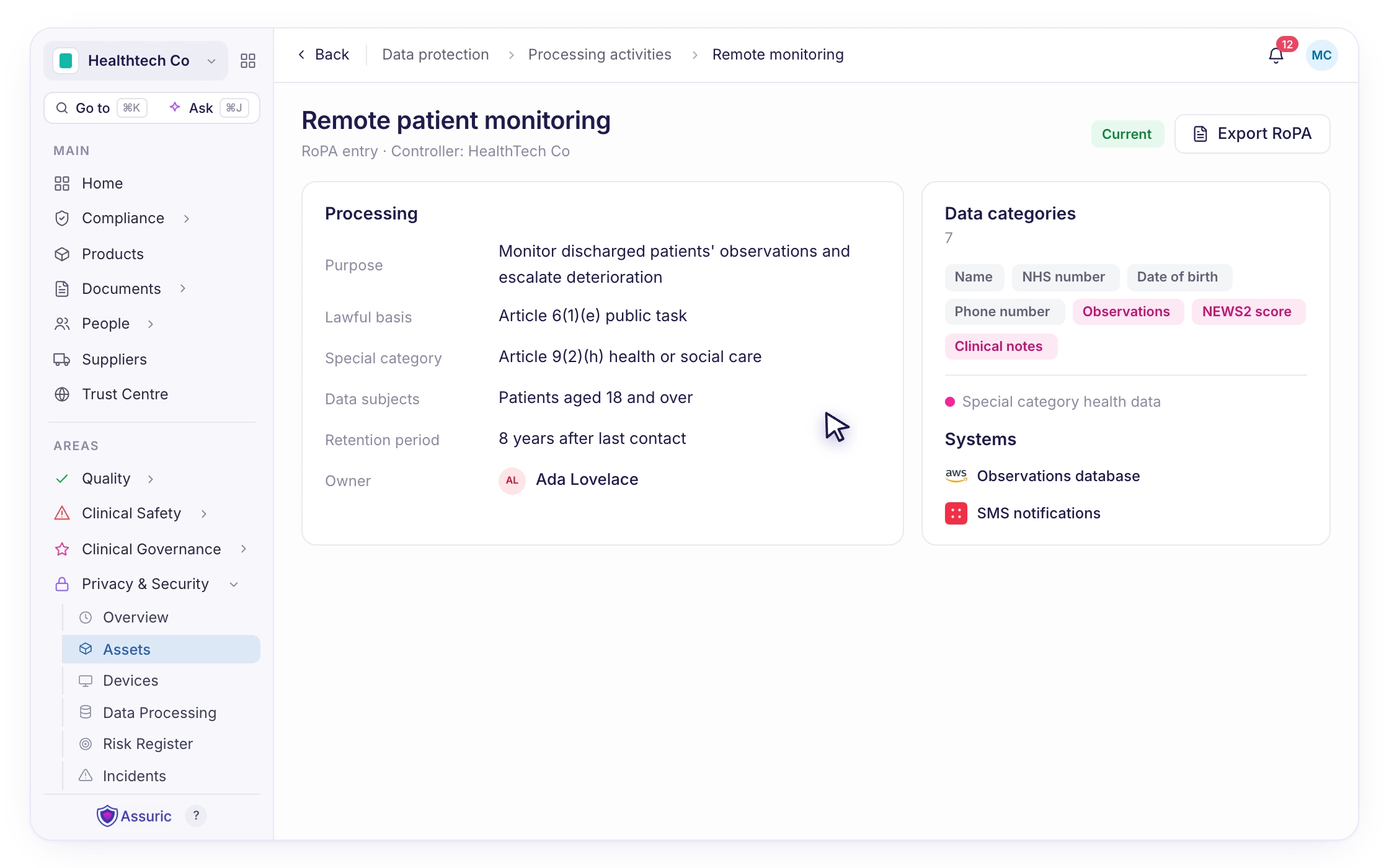 S02 — Information governance register