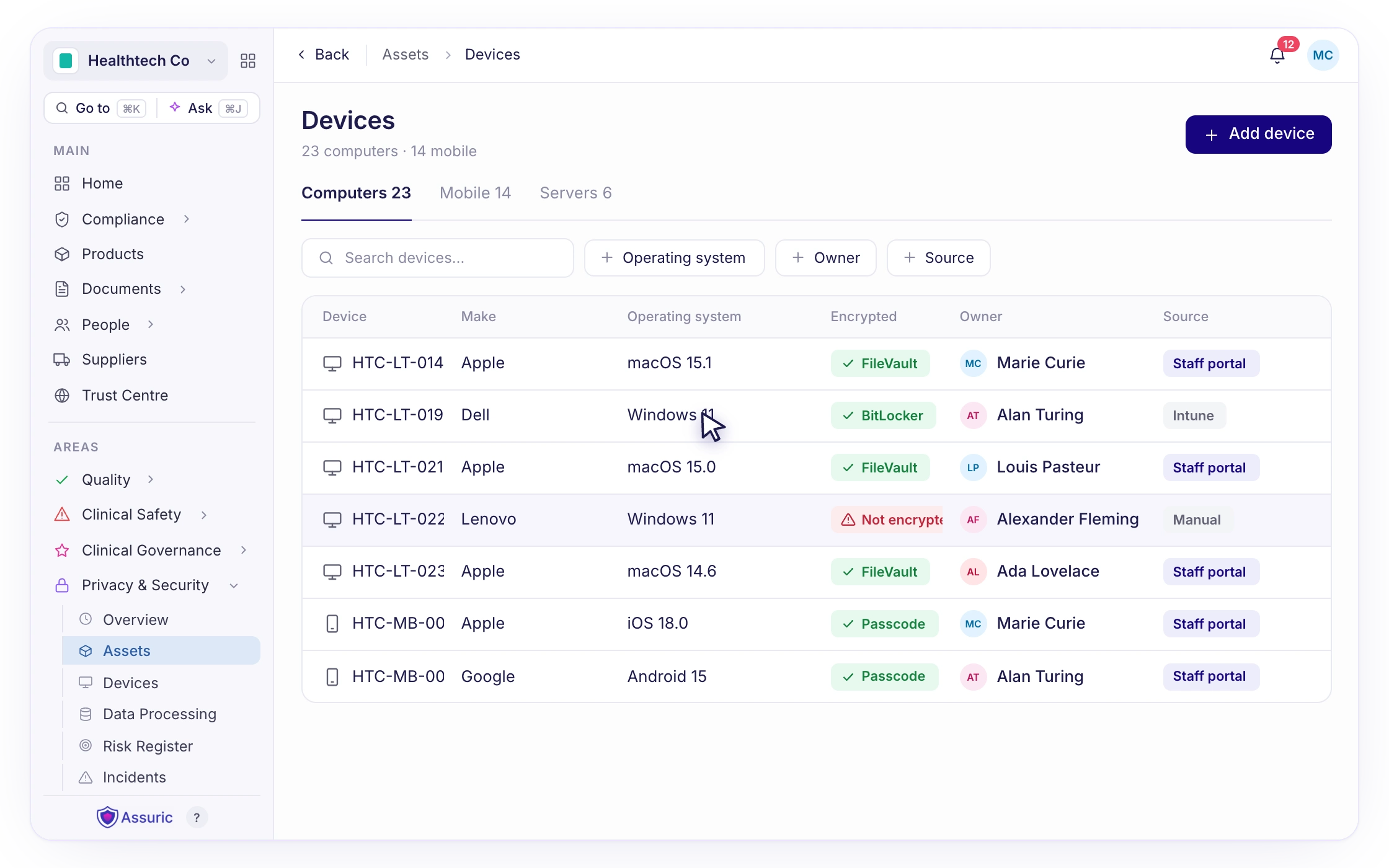 F016: Manage BYOD and corporate-issued devices