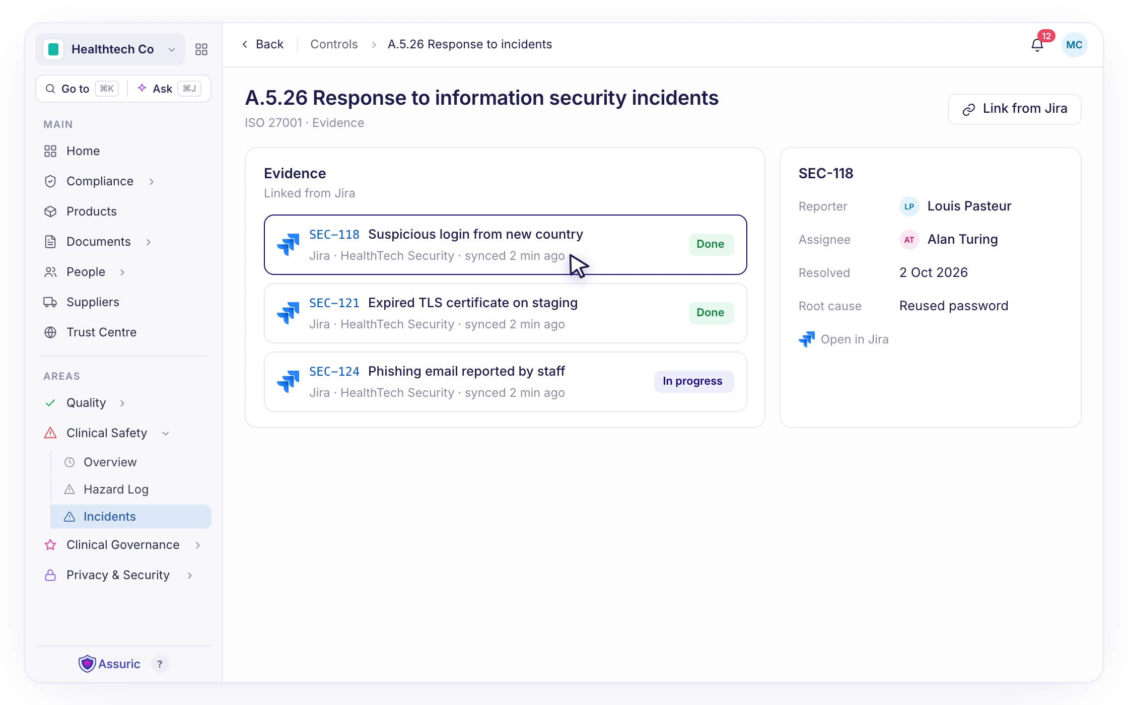 F068: Connect incidents to the controls they affect