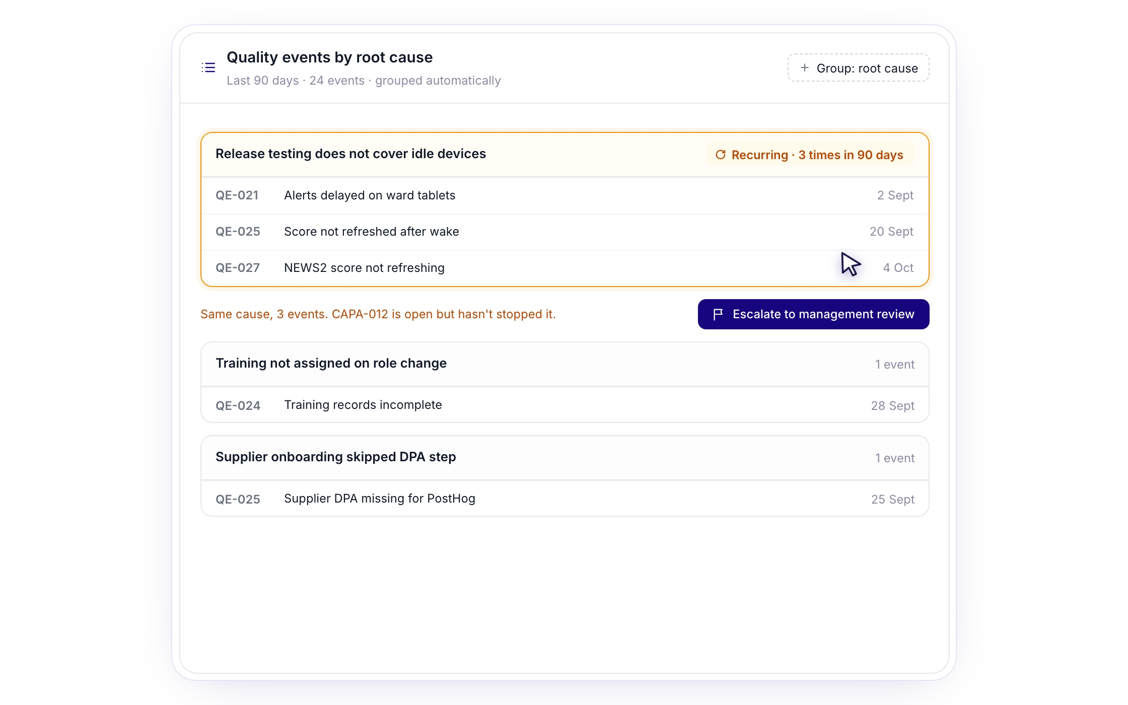 F132: Spot recurring issues early