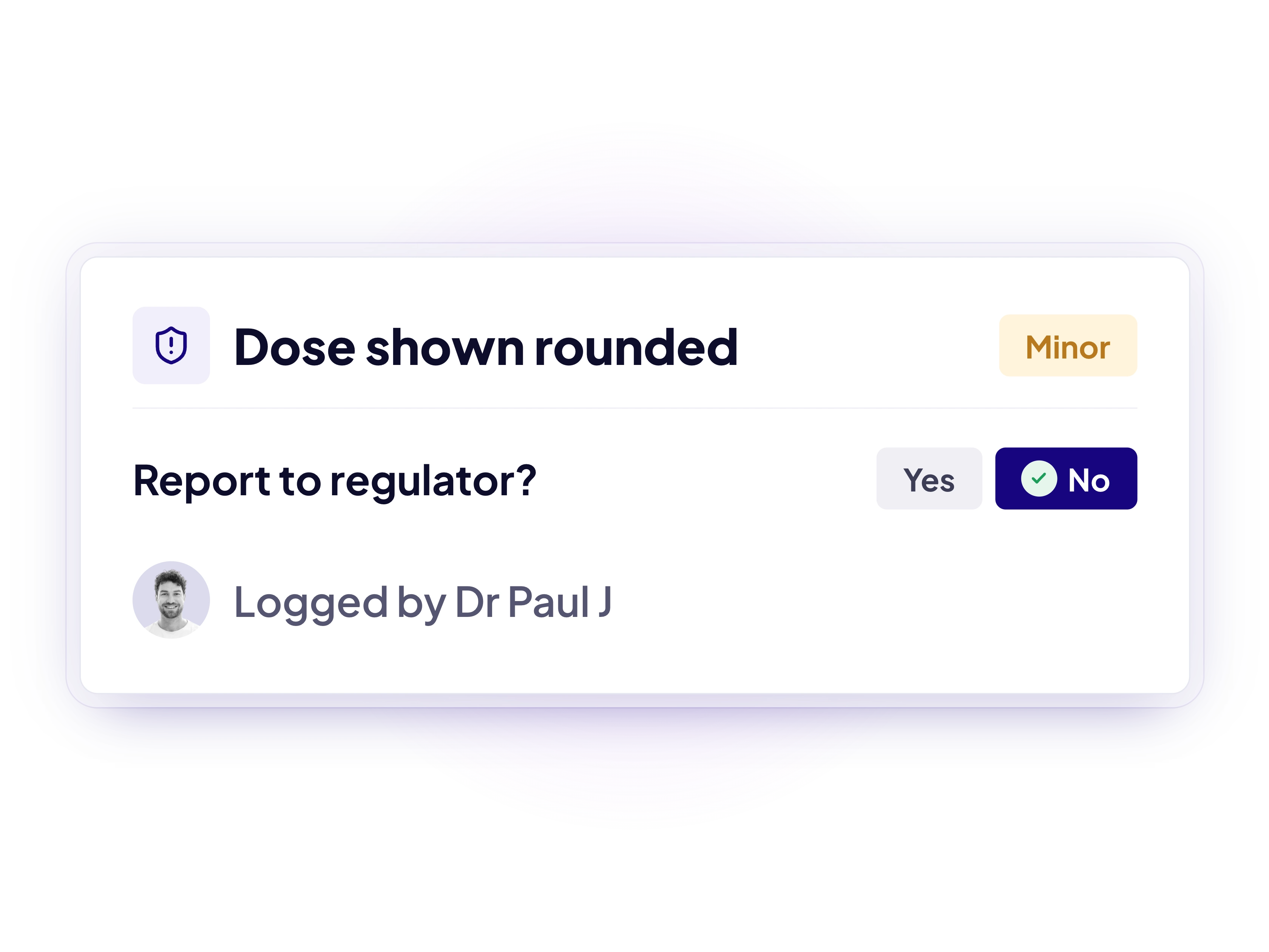 F69 — The reporting decision recorded
